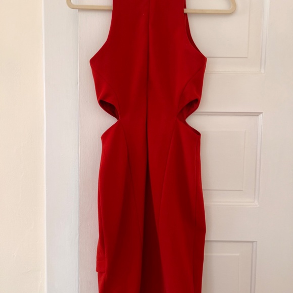 Burnt Orange Topshop Bodycon dress with side cutouts, US 4 - Picture 2 of 3